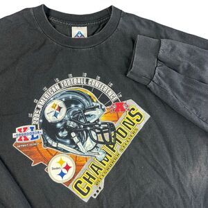 Vintage 2006 Pittsburgh Steelers Mens XXL NFL Football Black Long Sleeve Shirt